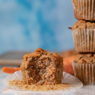 Carrot Muffin with bite removed