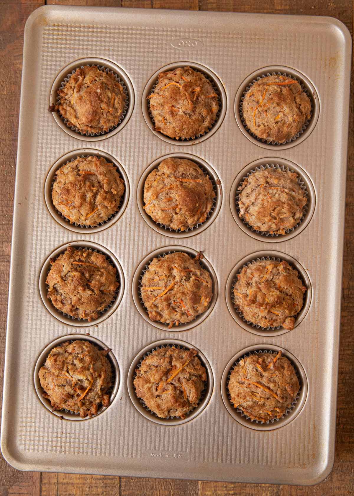 Carrot Muffins in cupcake tin