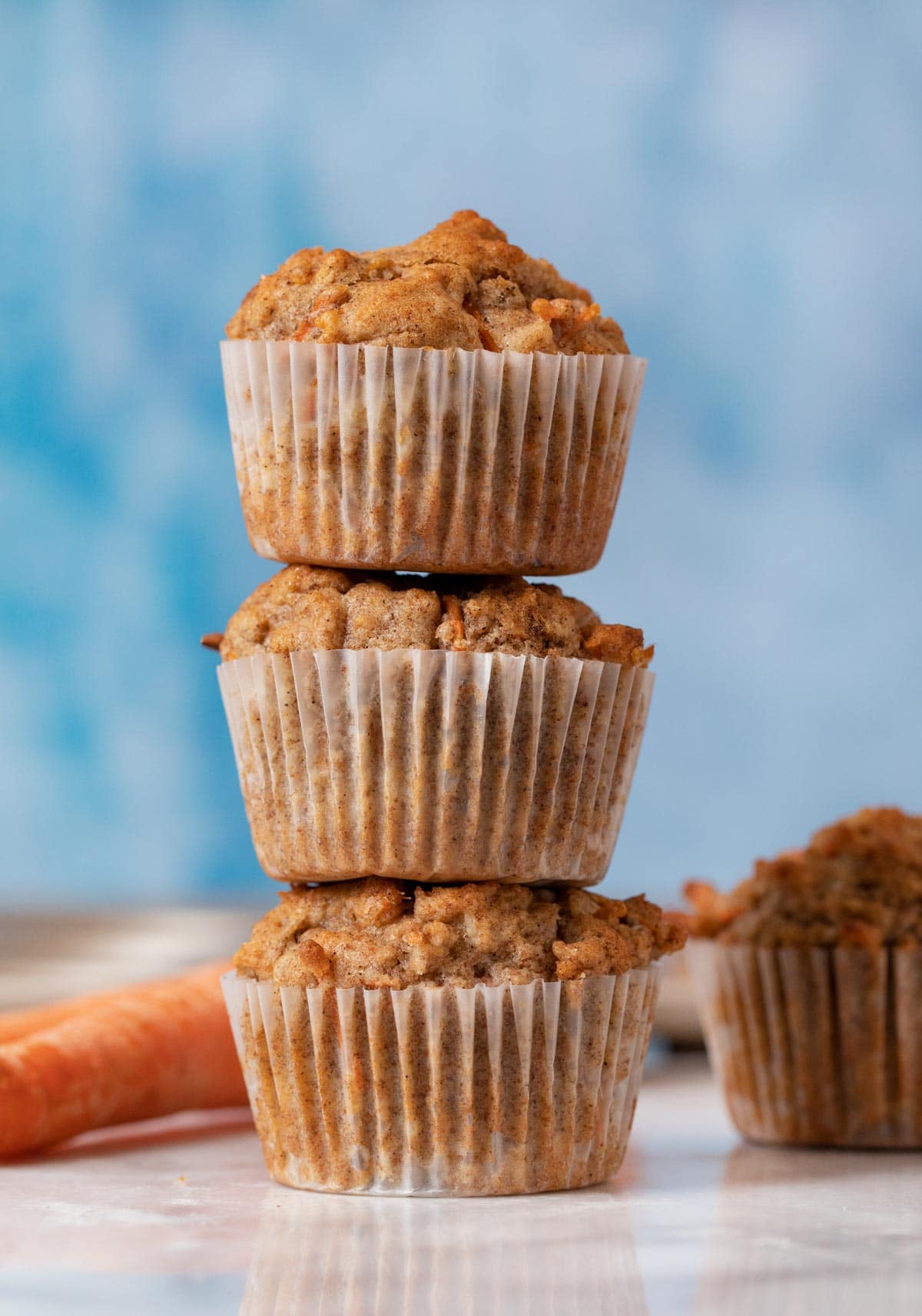 Carrot Muffins in stack