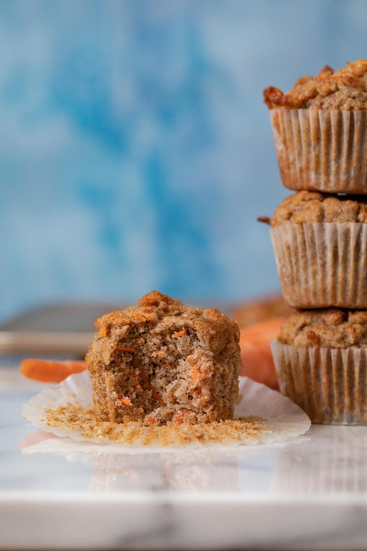 Carrot Muffin with bite removed