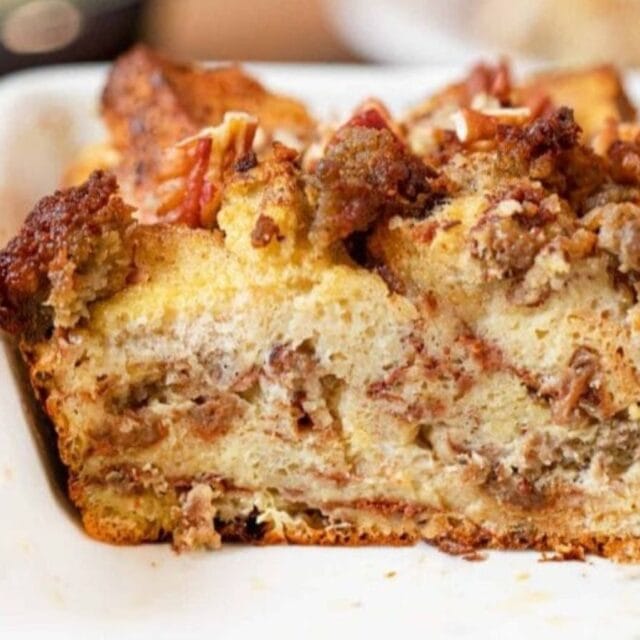 Cross section of breakfast bake