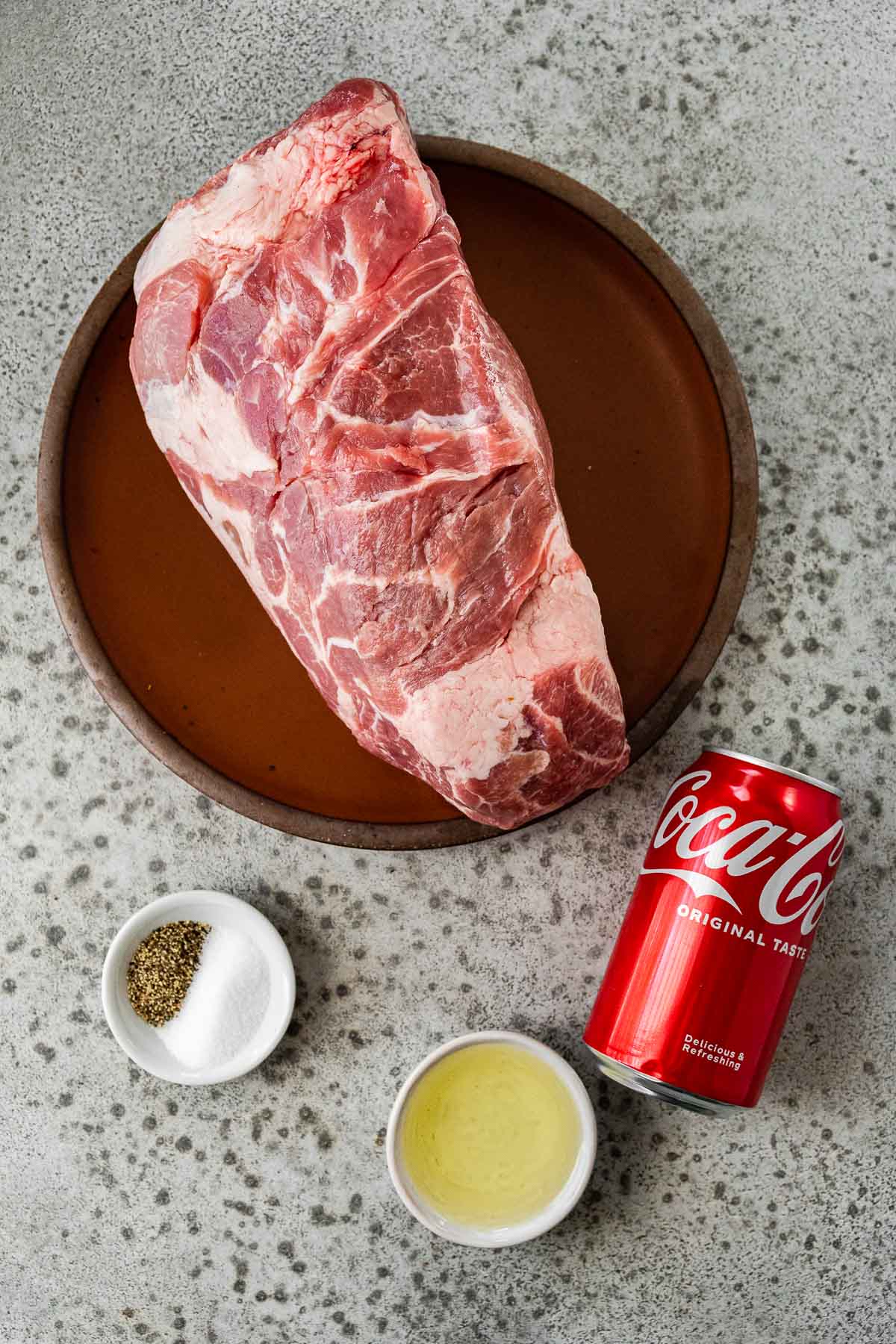 Coca Cola Pulled Pork ingredients spread out