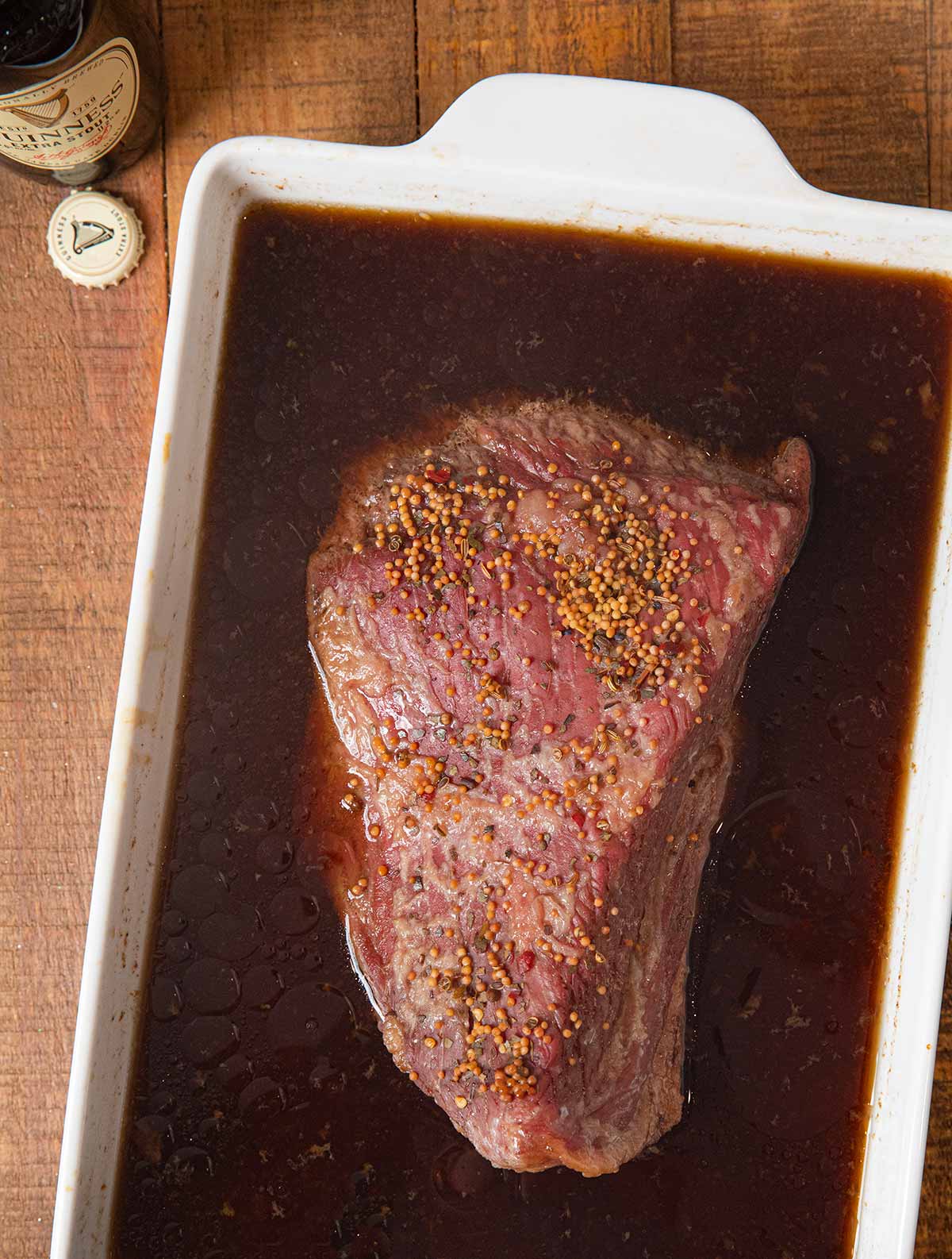 Guinness Corned Beef in baking dish