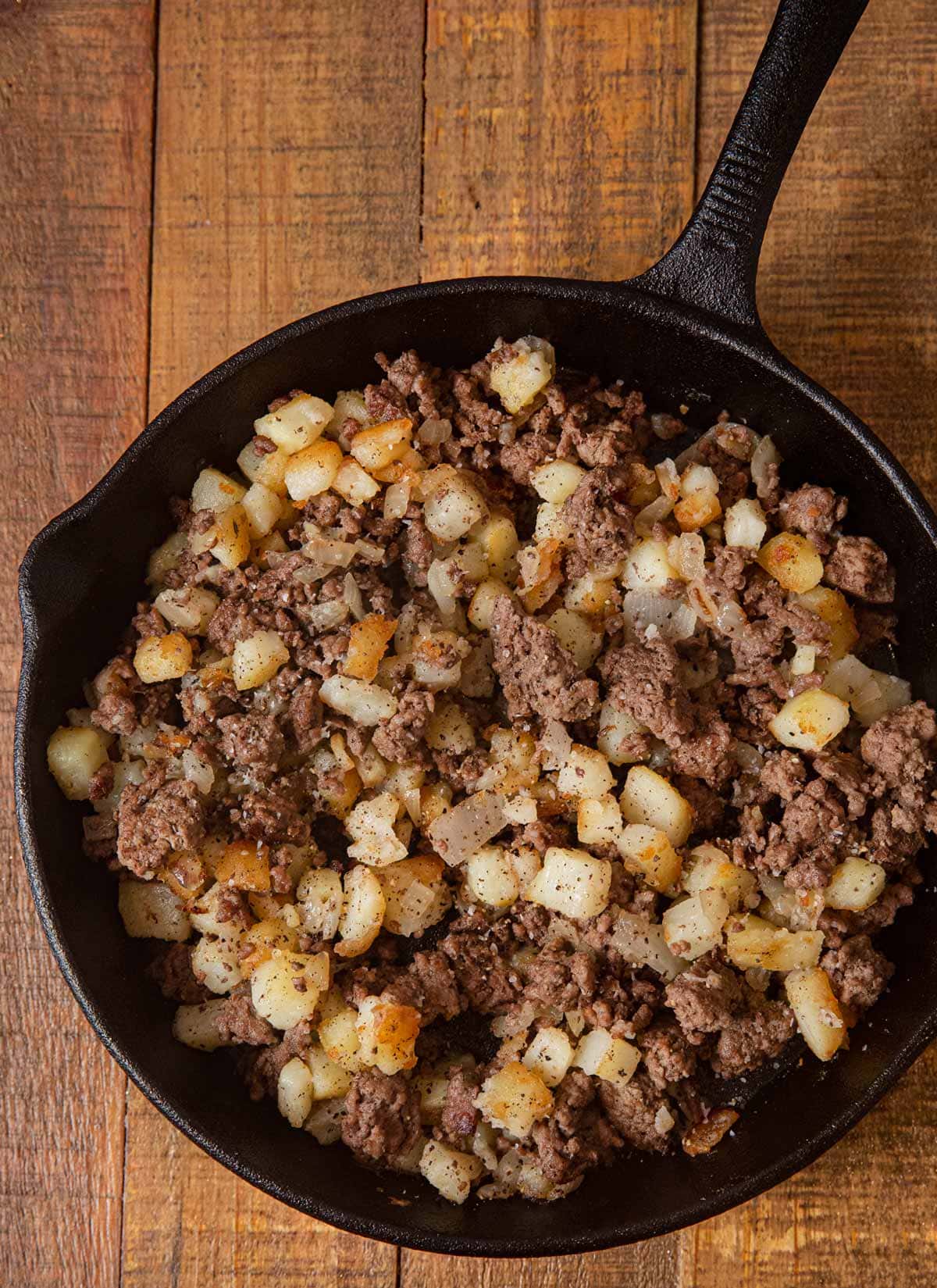 Hamburger Hash in skillet