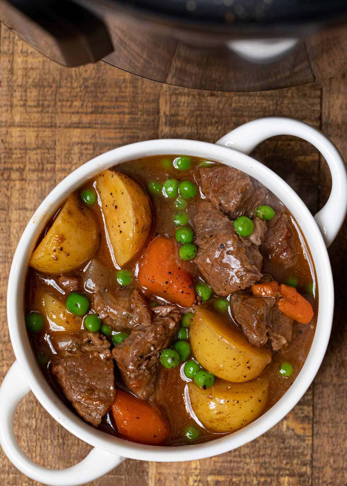 Instant Pot Beef Stew in serving bowl