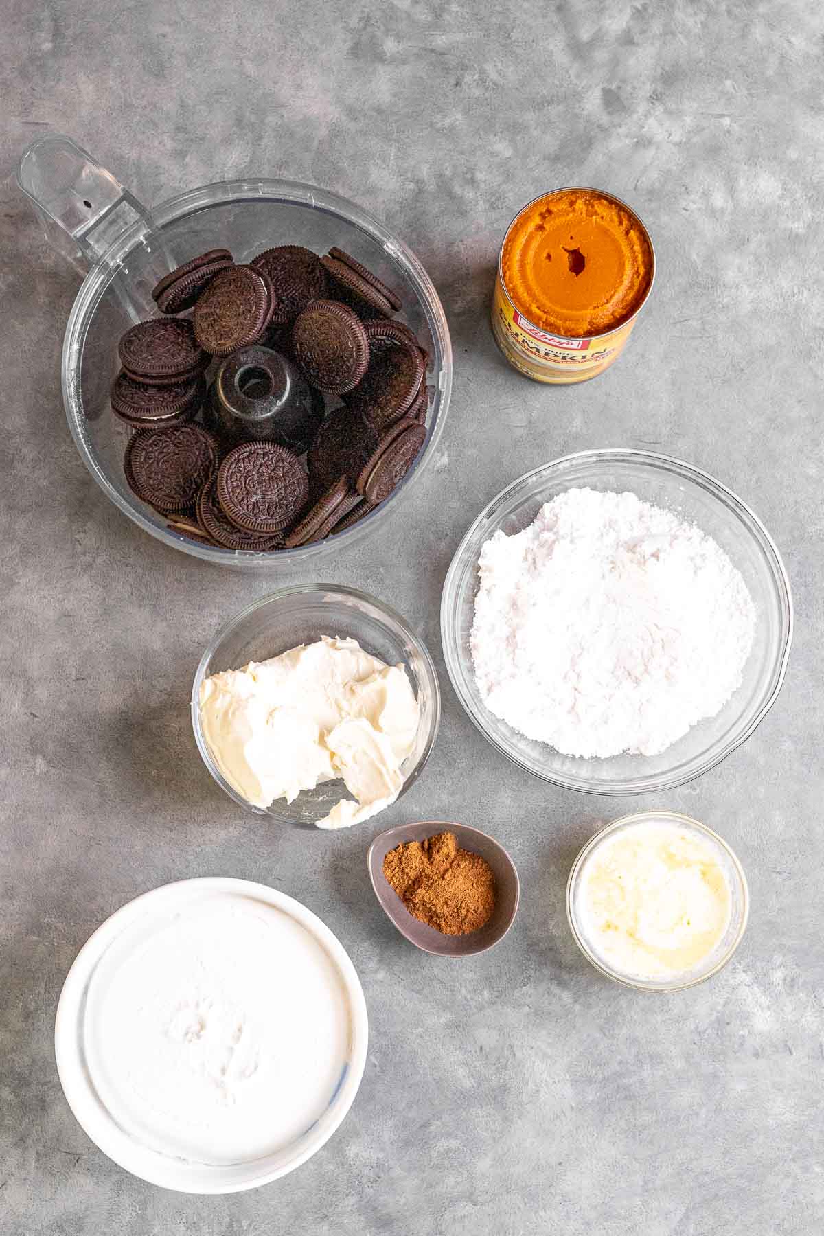 Ingredients for Chocolate Oreo Pumpkin Whip Pie