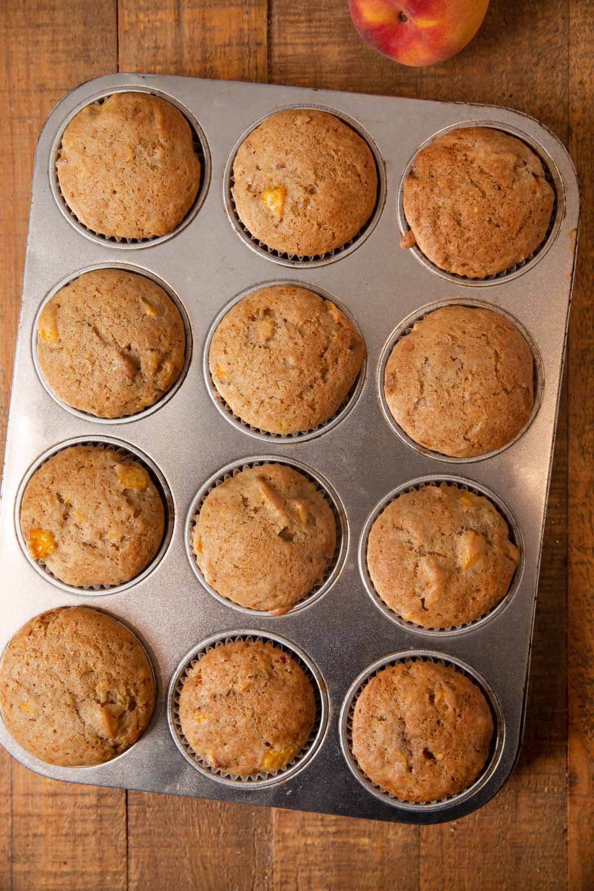 Peach Muffins in cupcake tin