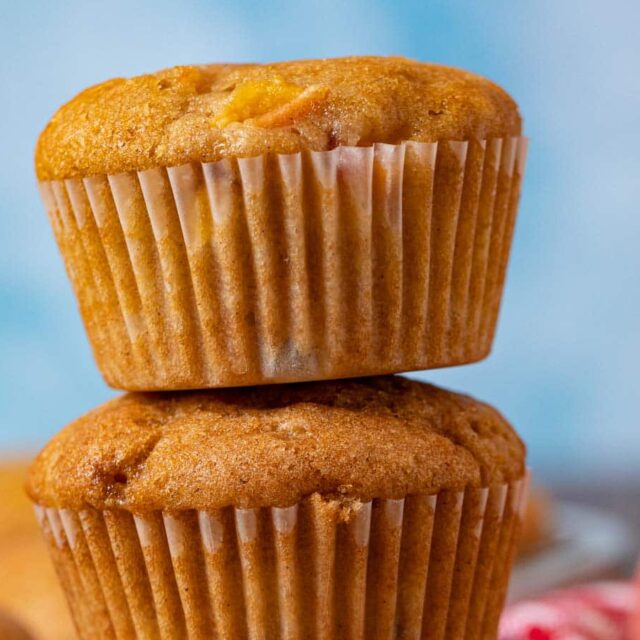 Peach-flavored Muffins in stack