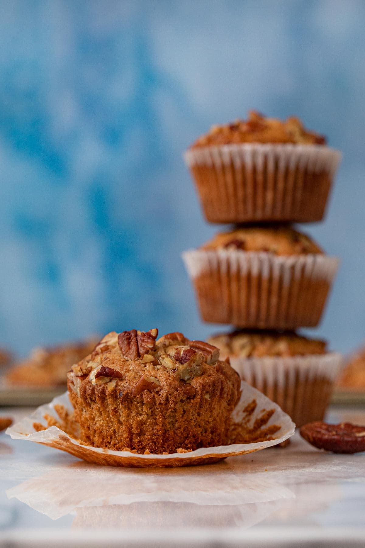 side view of Pecan Muffins