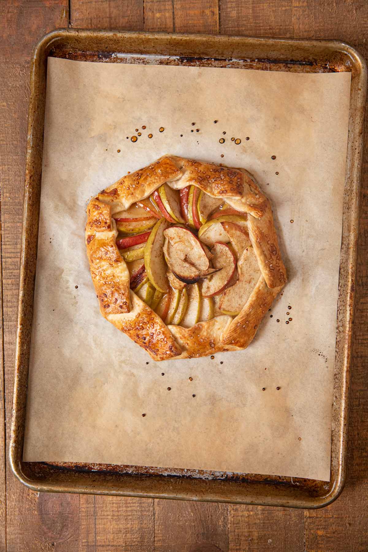 Rustic Apple Galette on baking dish