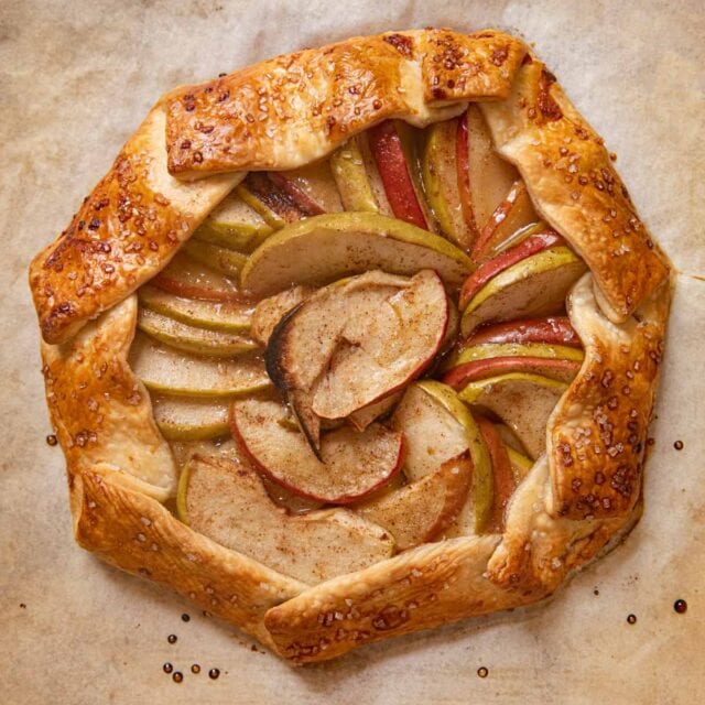Rustic Apple Galette on baking dish