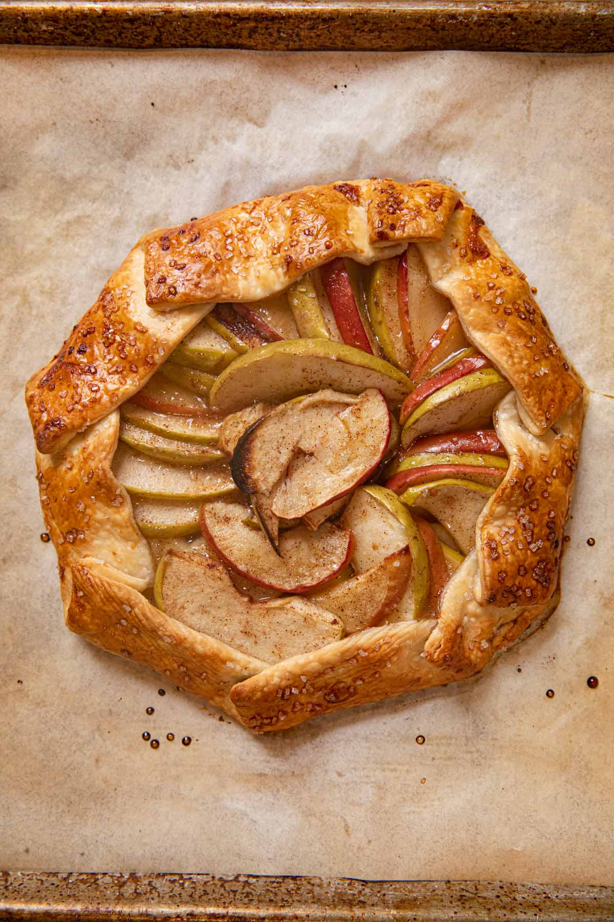 Rustic Apple Galette on baking dish