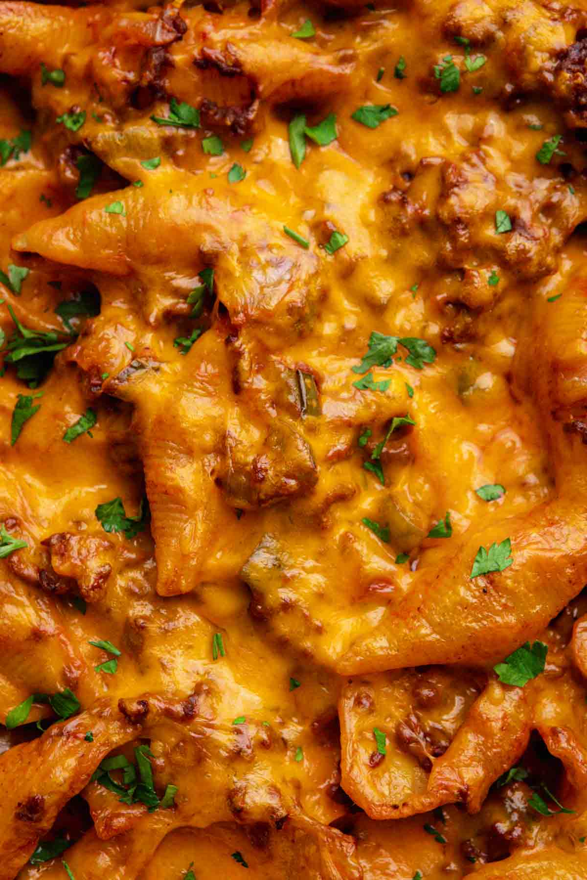 Sloppy Joe Pasta in baking dish