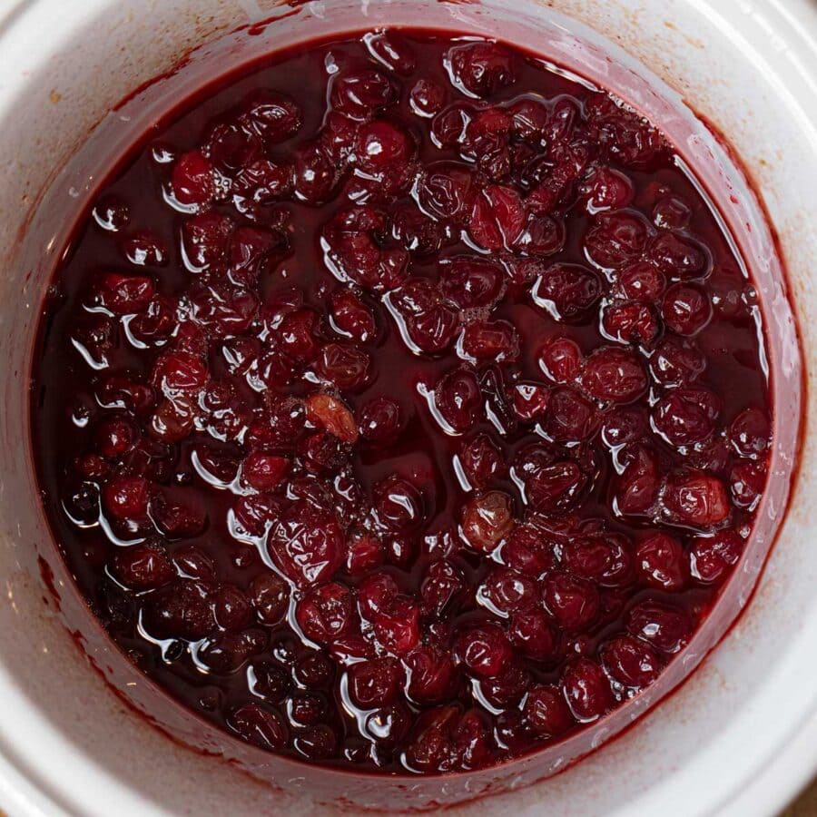 Slow Cooker Cranberry Sauce in crockpot