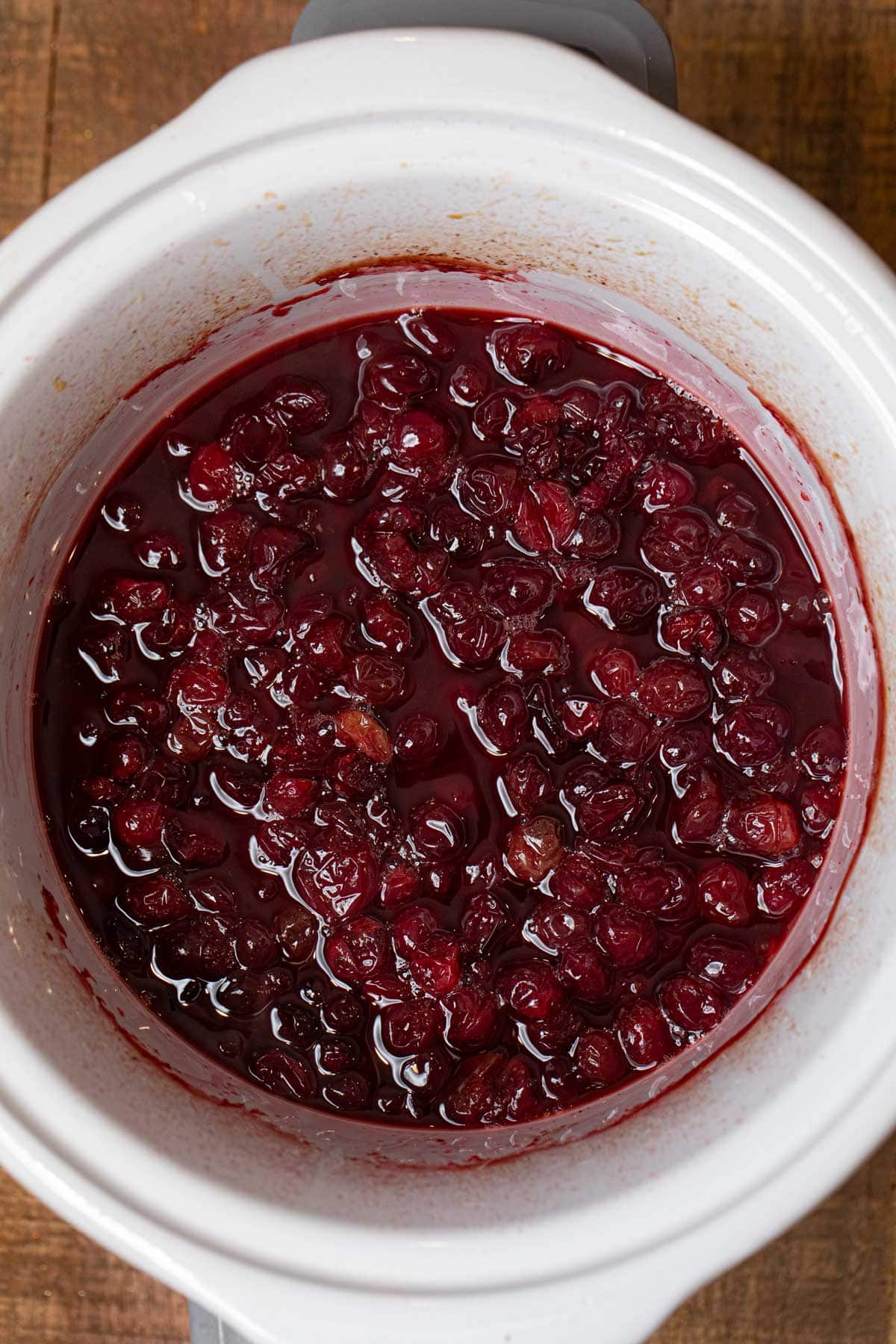 Slow Cooker Cranberry Sauce in crockpot