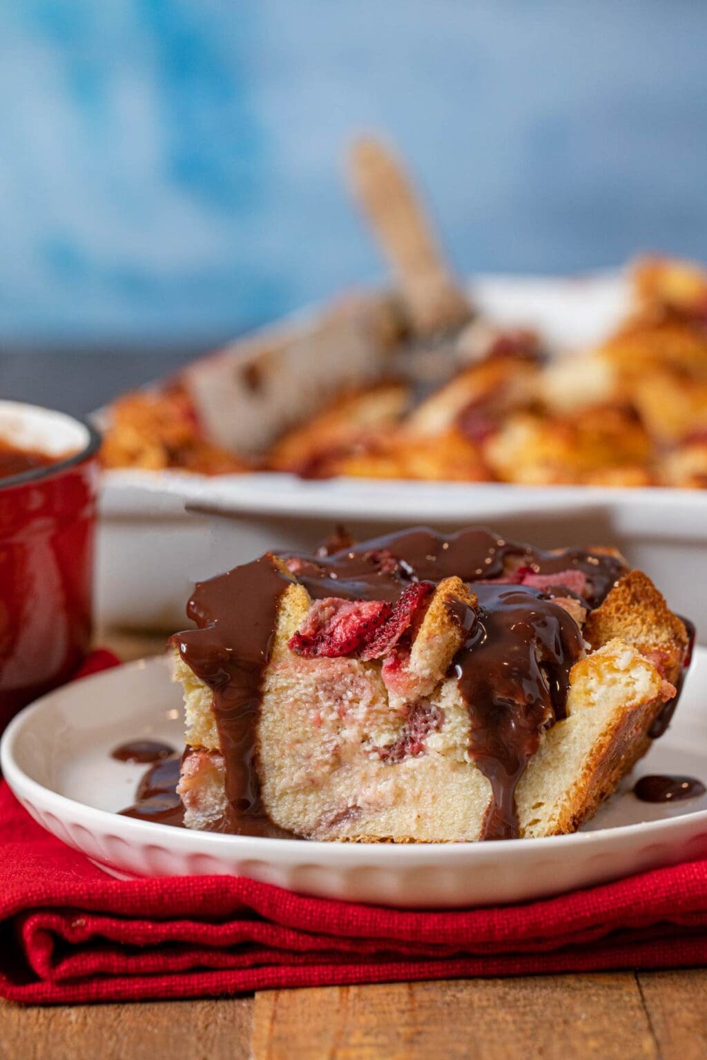 Strawberry Nutella Bread Pudding Recipe - Dinner, then Dessert