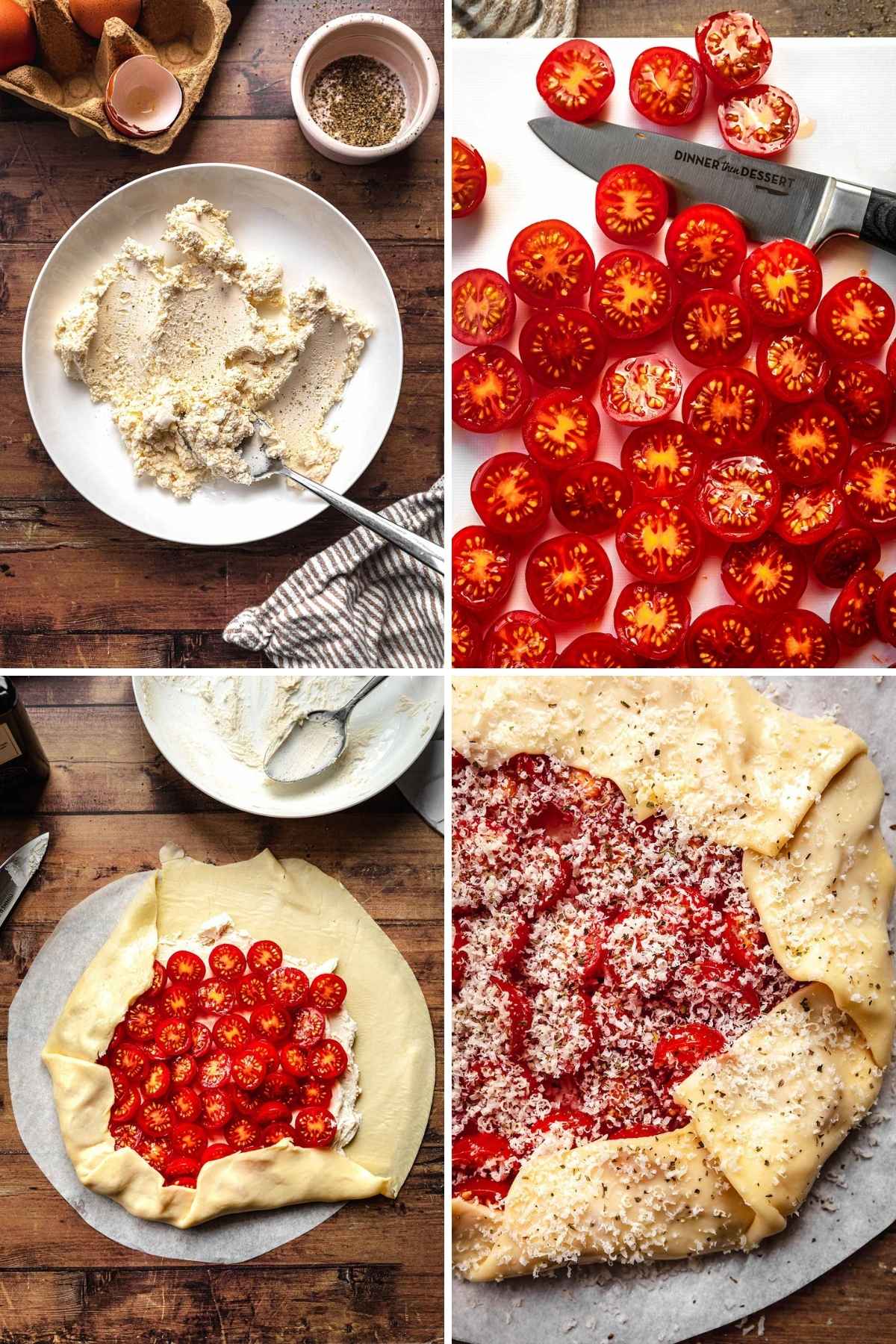 Tomato Goat Cheese Galette Collage