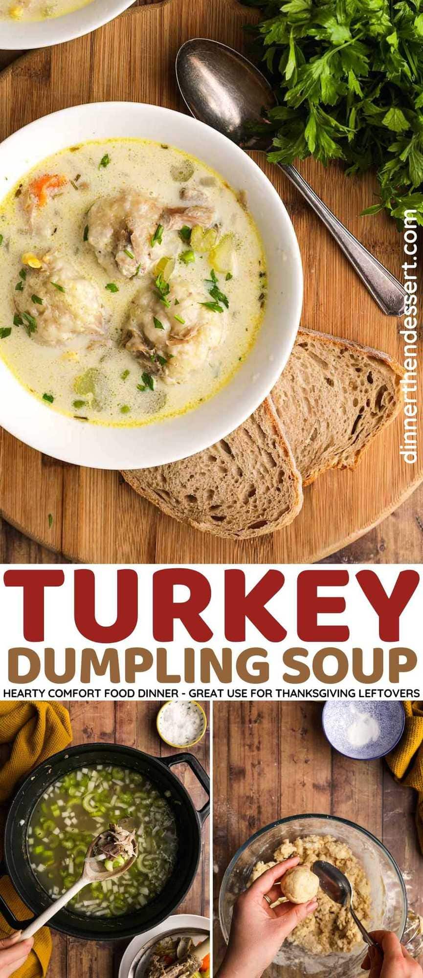 Turkey Dumpling Soup collage