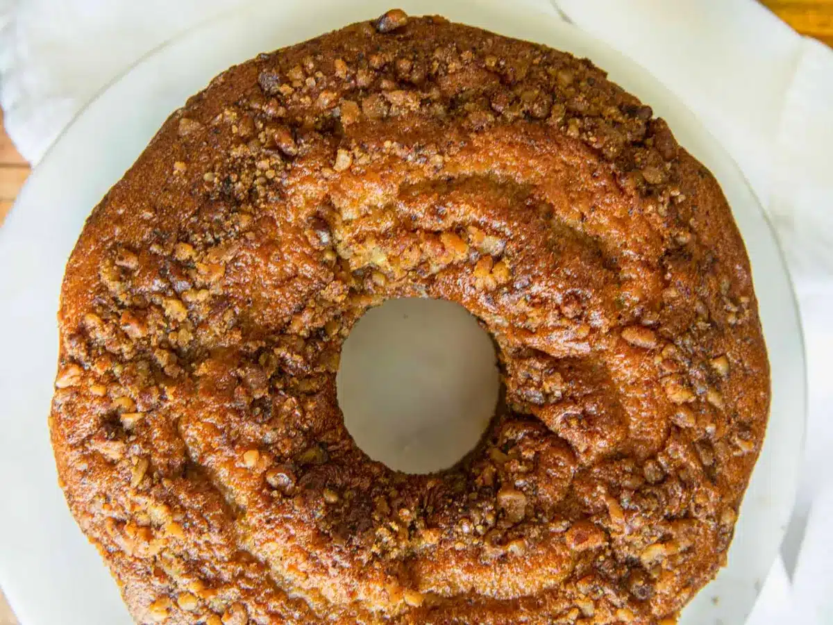 Top view of bundt cake