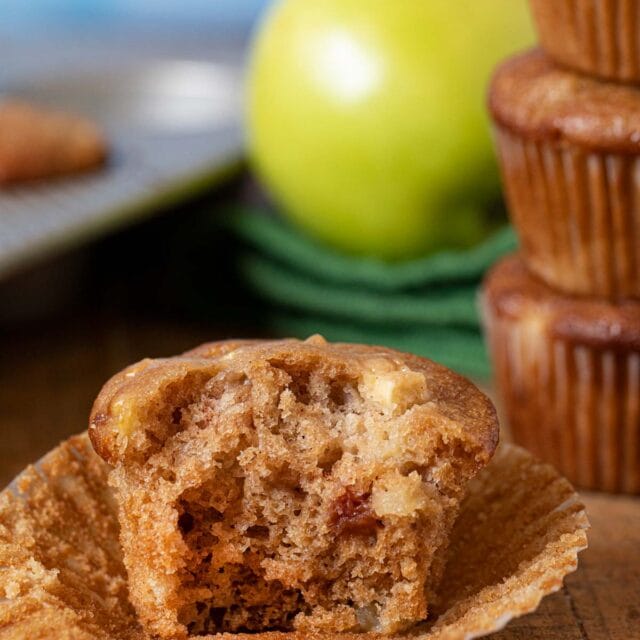 Apple Muffin with bite taken