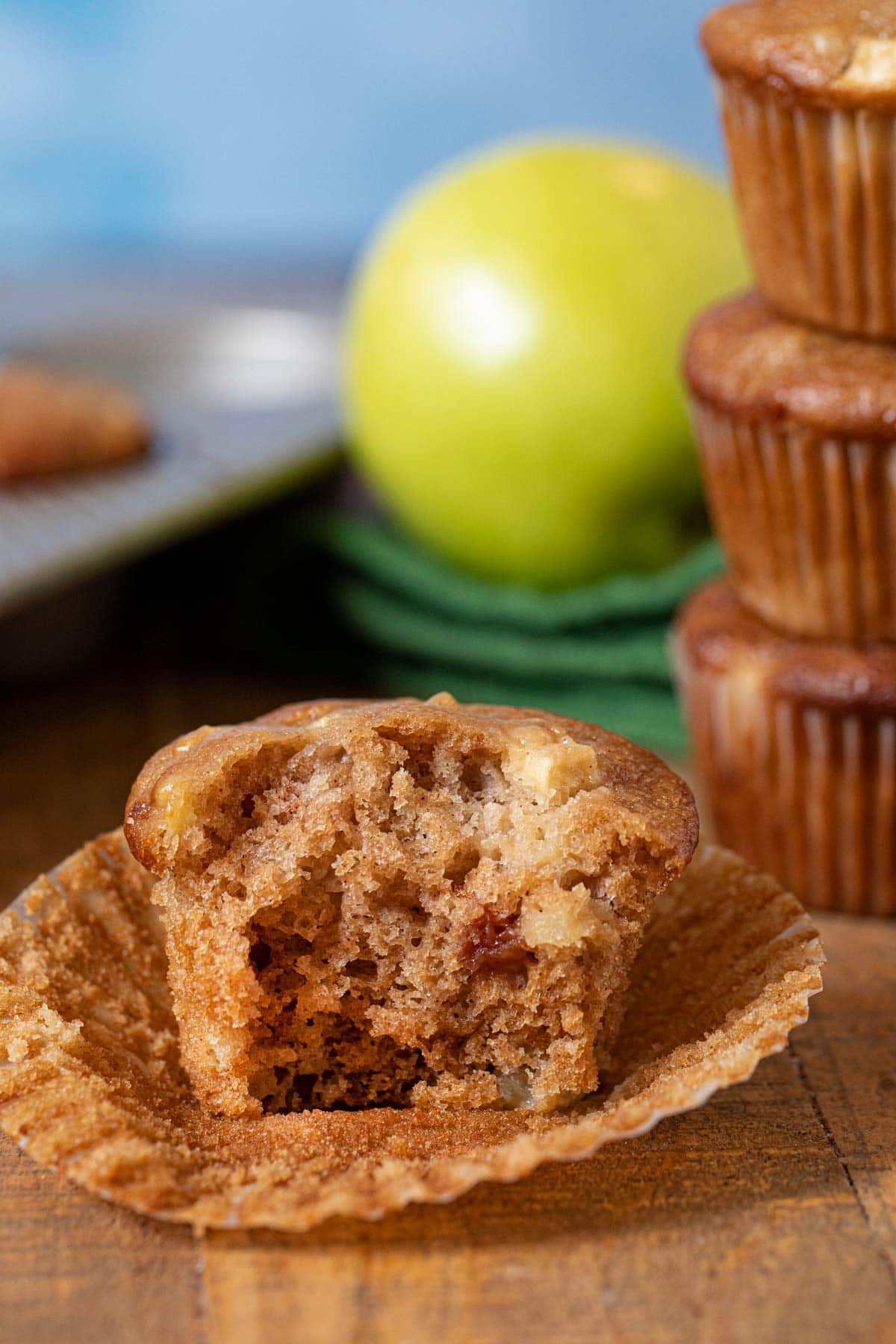 Apple Muffin with bite taken