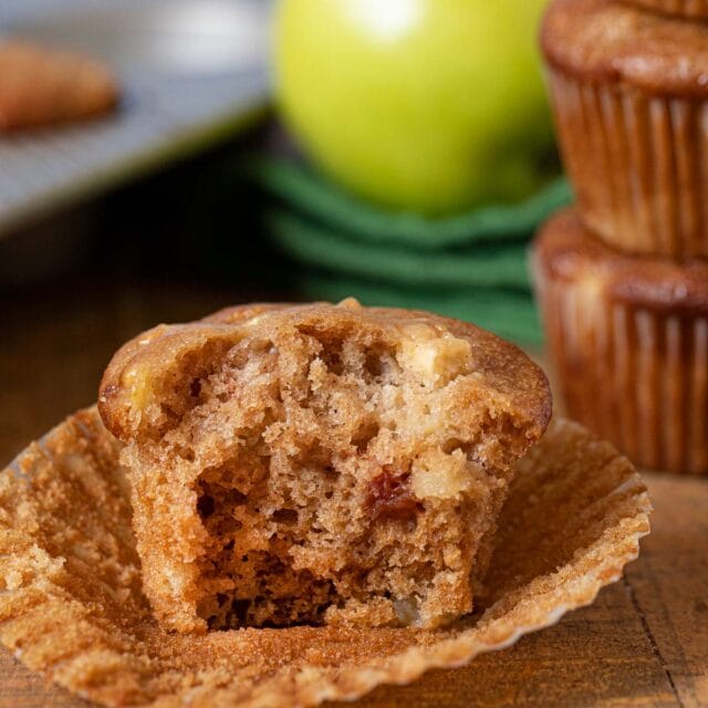 Apple Muffin with bite taken