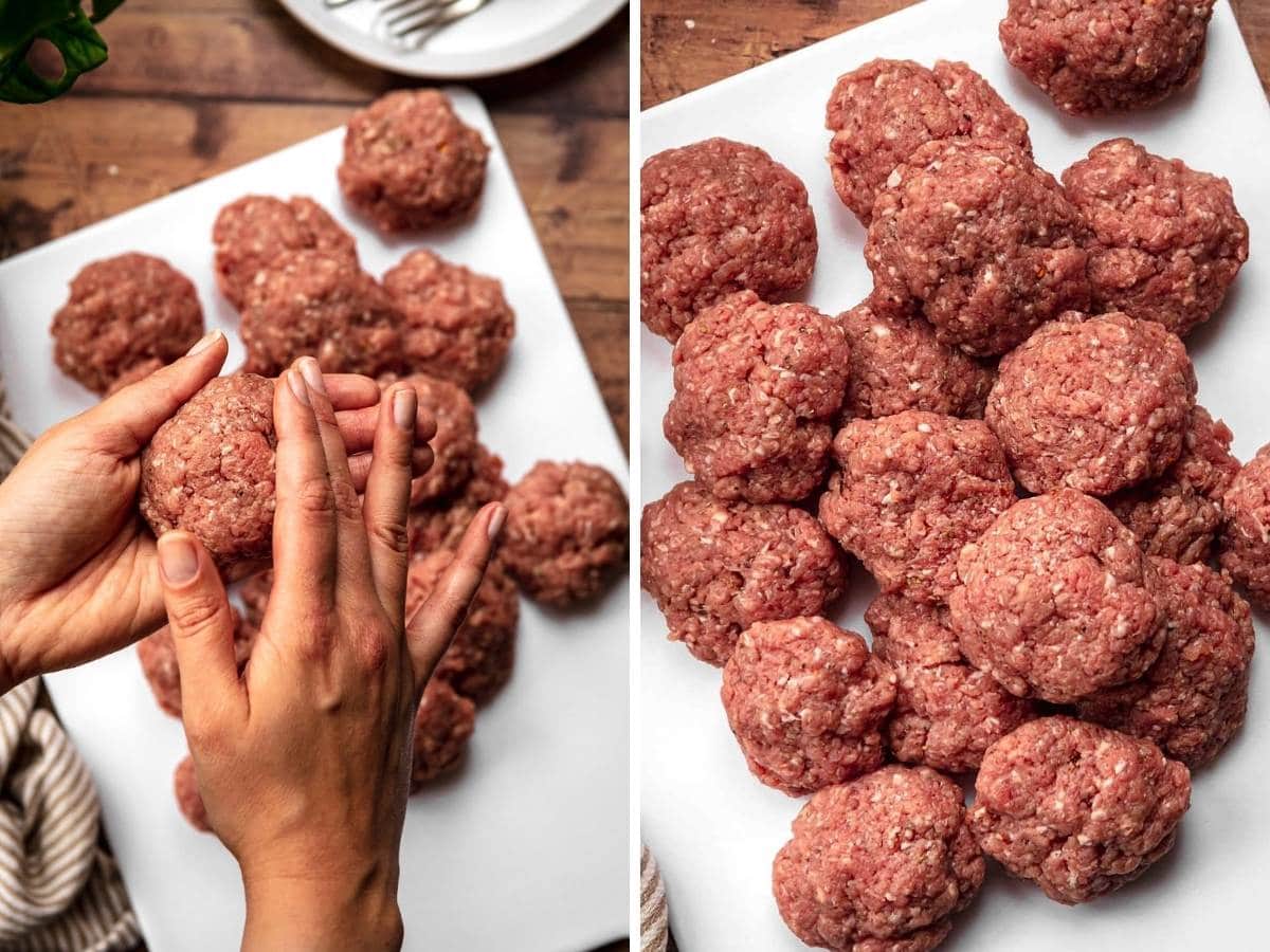 Breakfast Pork Sausage collage of forming patties