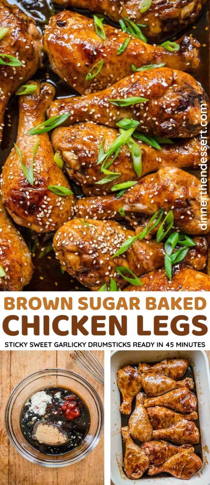 Brown Sugar Garlic Baked Chicken Legs Collage