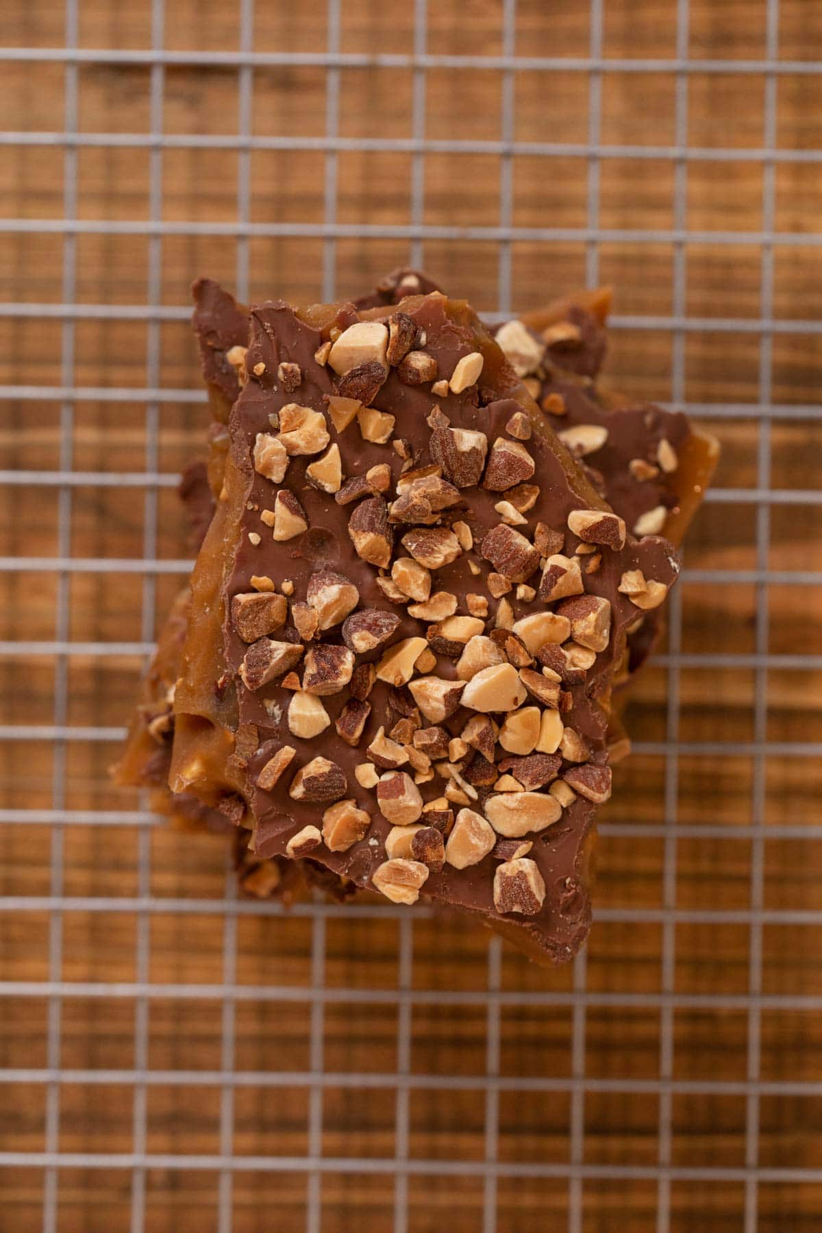 top-down view of Butter Toffee pieces in stack