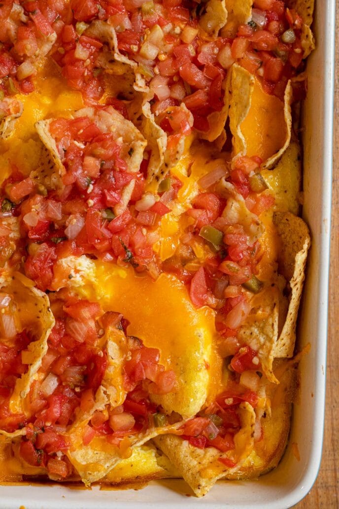 Easy Cheesy Baked Chilaquiles Recipe Dinner, then Dessert