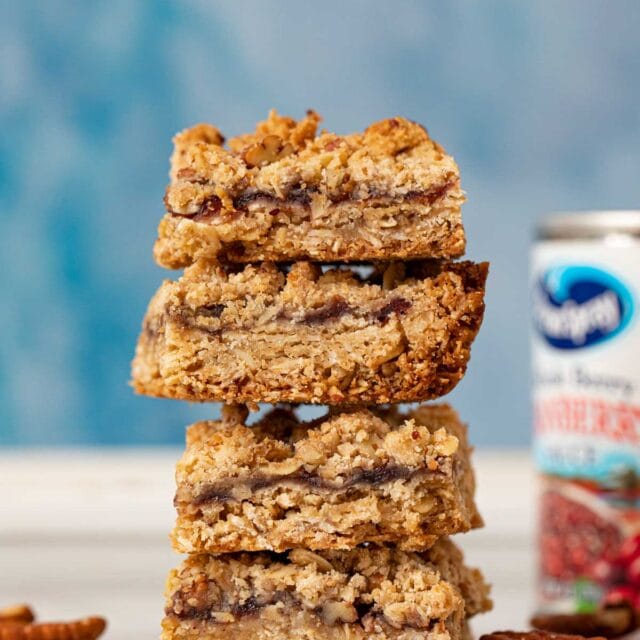 Cranberry Oat Bars in stack