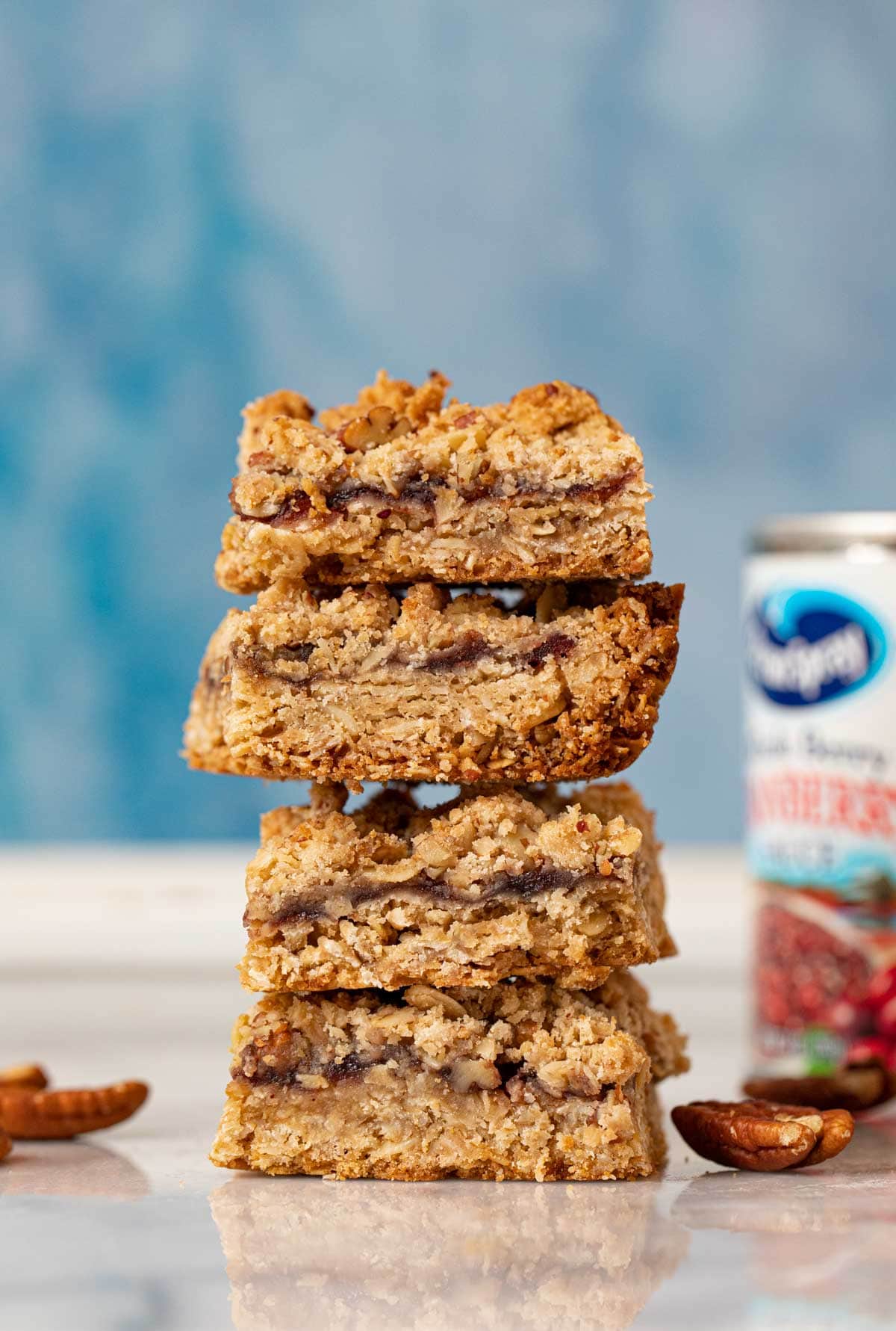 Cranberry Oat Bars in stack