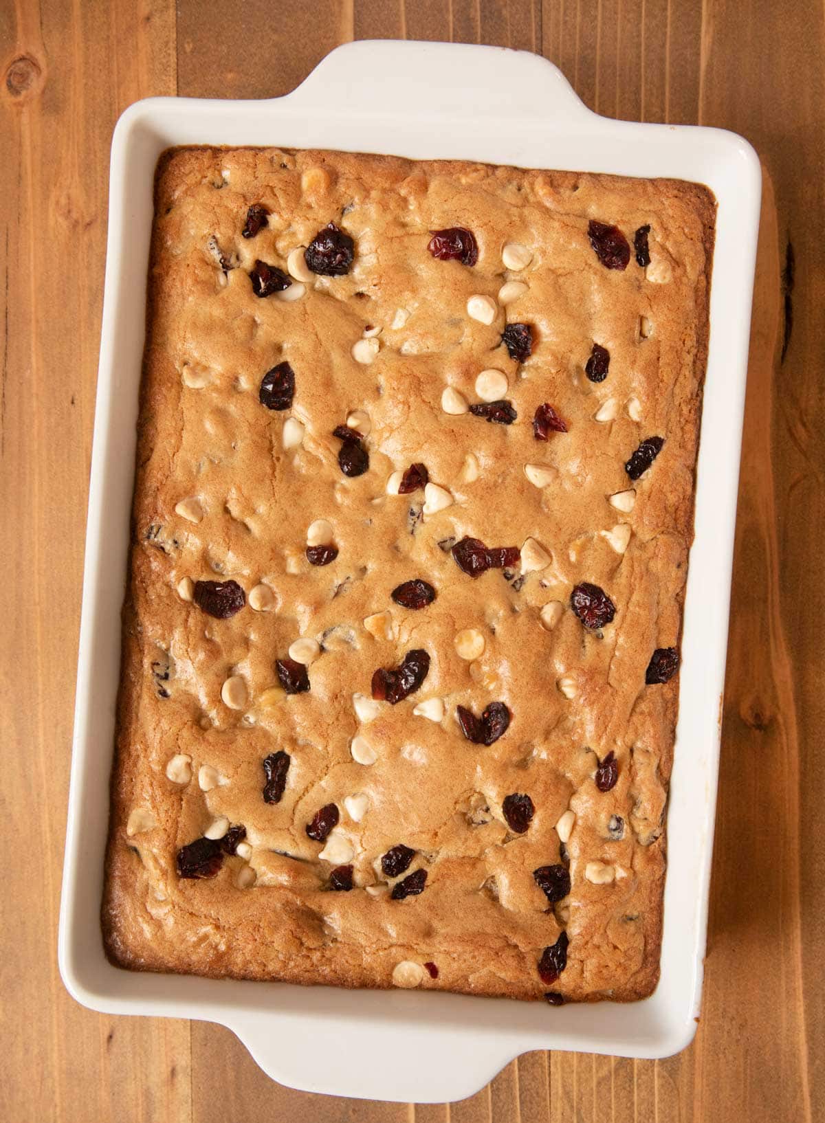 Baked White Chocolate Cranberry Blondies