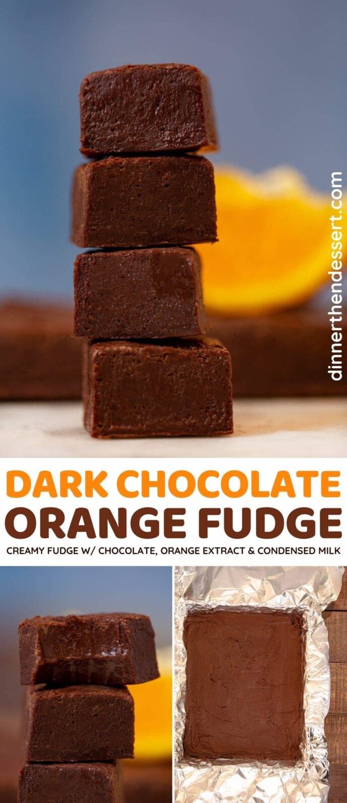 Dark Chocolate Orange Fudge collage