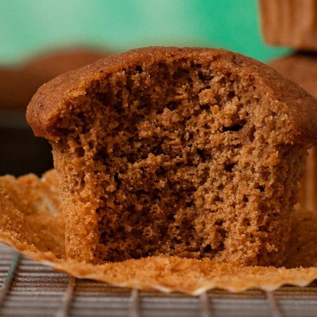 Gingerbread Muffin with bite removed