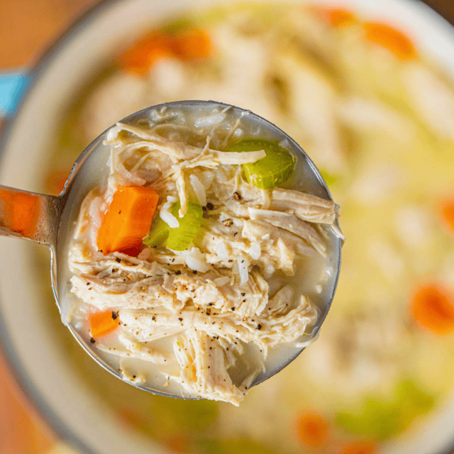 soup in ladel