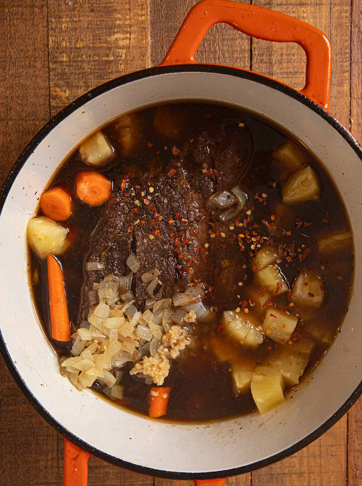 Hawaiian Pot Roast in pot