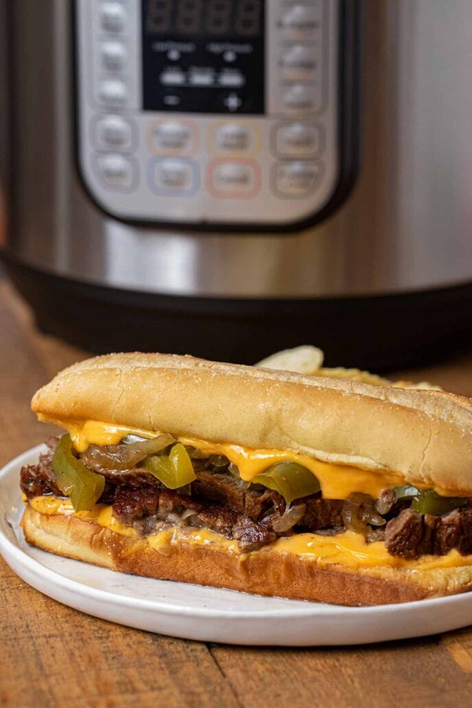 Instant Pot Philly Cheese Steak Sandwiches Recipe Dinner, then Dessert