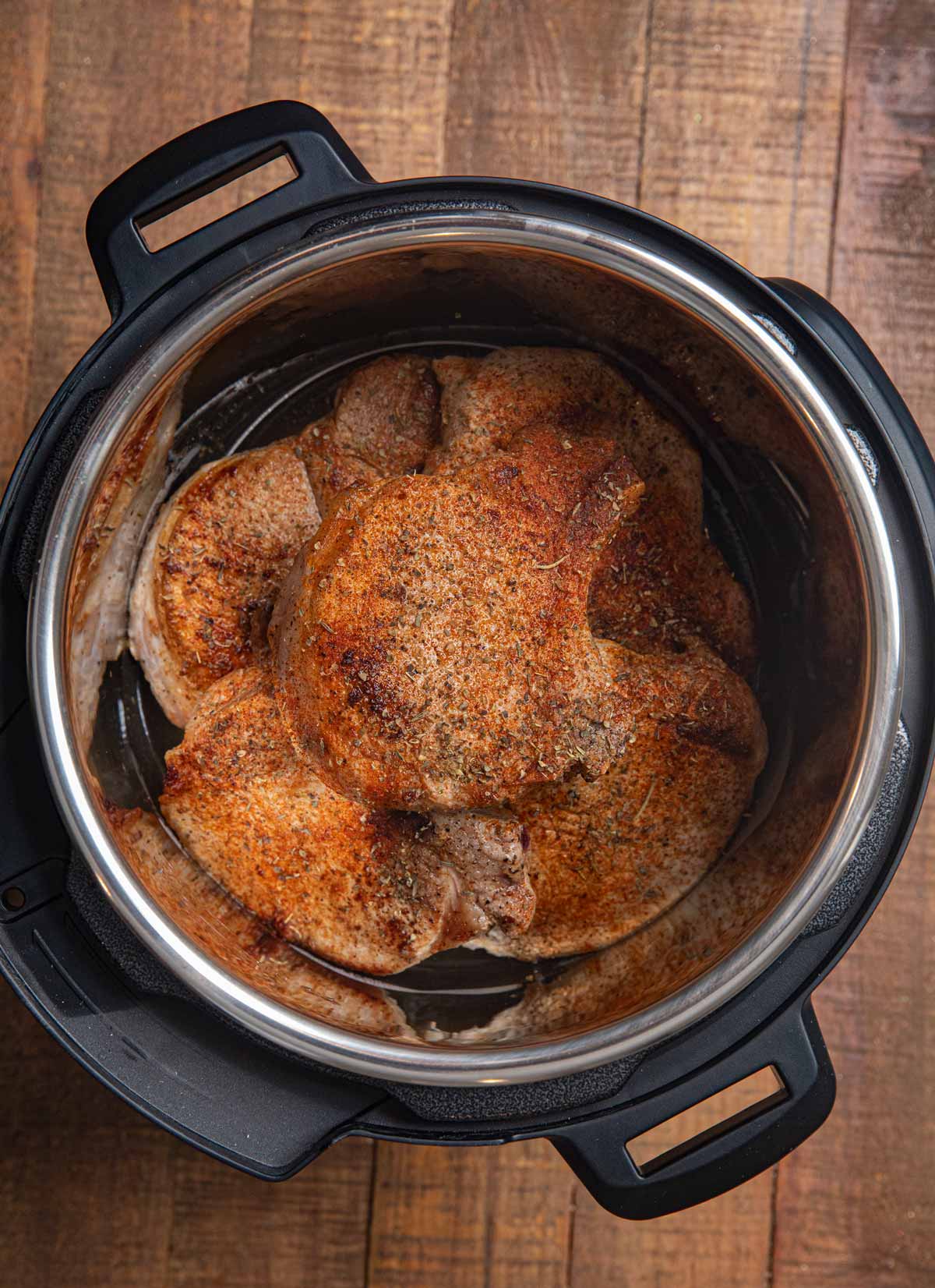 Instant Pot Pork Chops in pressure cooker