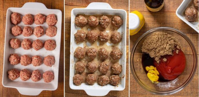 Meatloaf Meatballs trio of prep steps