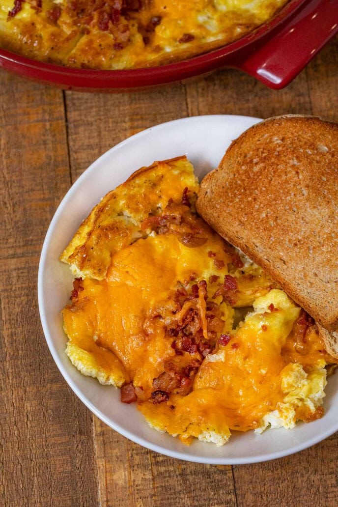 Easy Oven Bacon Cheddar Scrambled Eggs Recipe Dinner, then Dessert