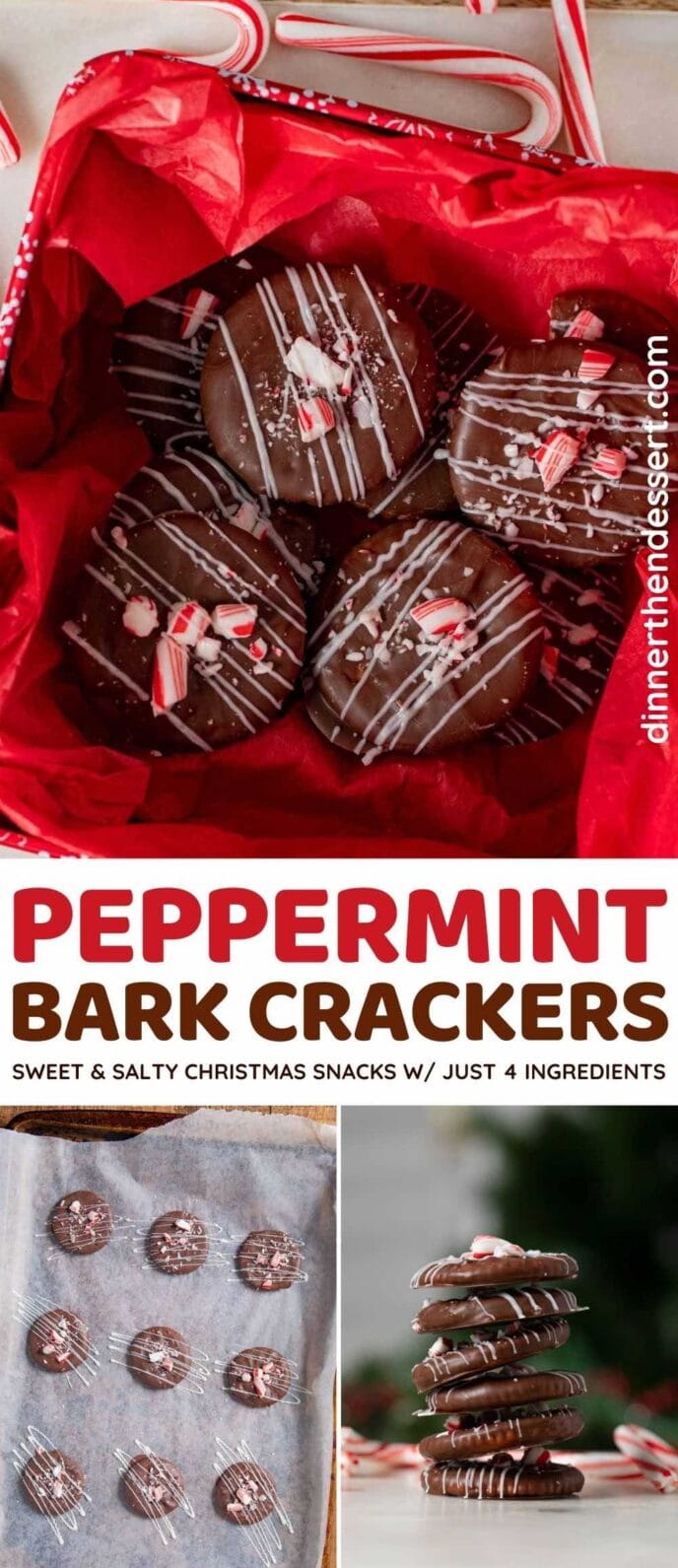 Peppermint Bark Crackers collage