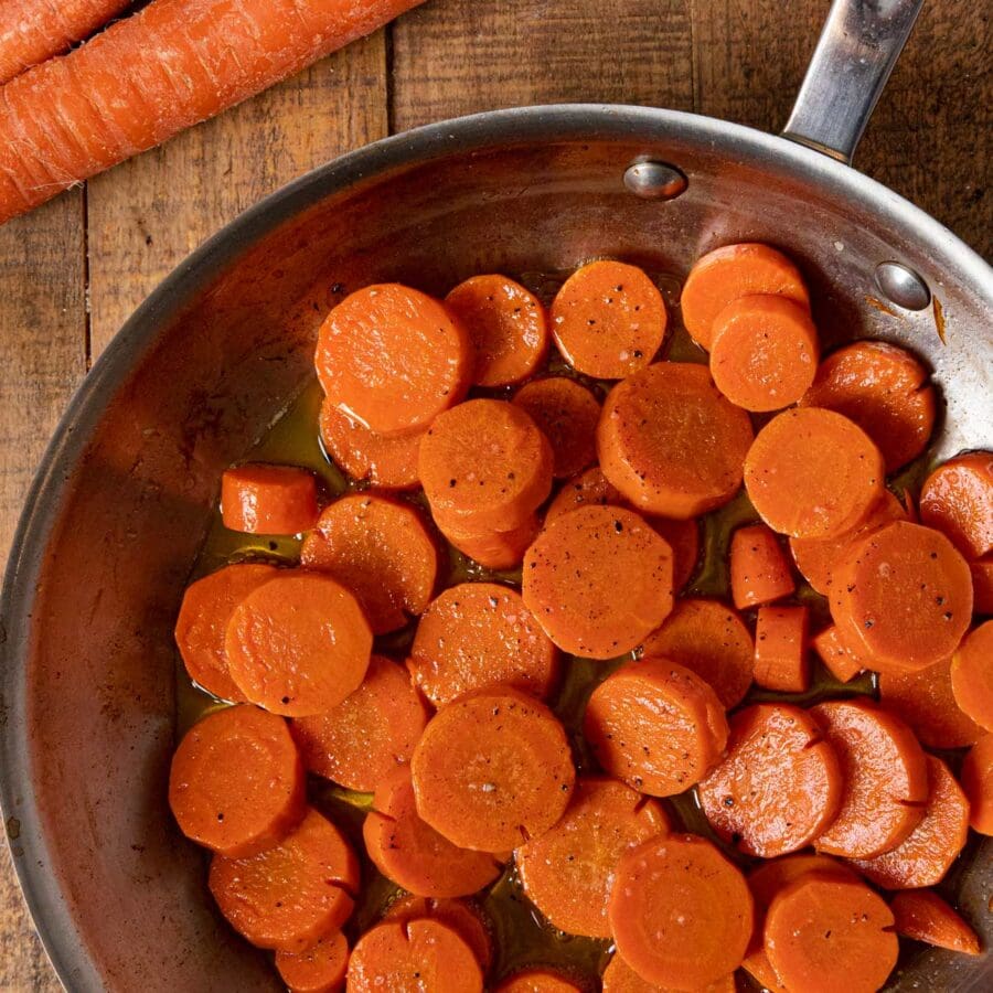 Sautéed Carrots in skillet