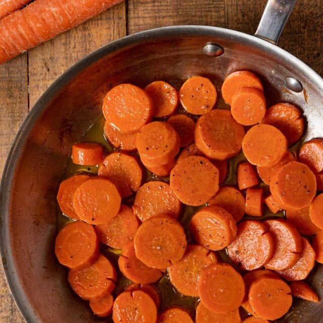 Sautéed Carrots in skillet