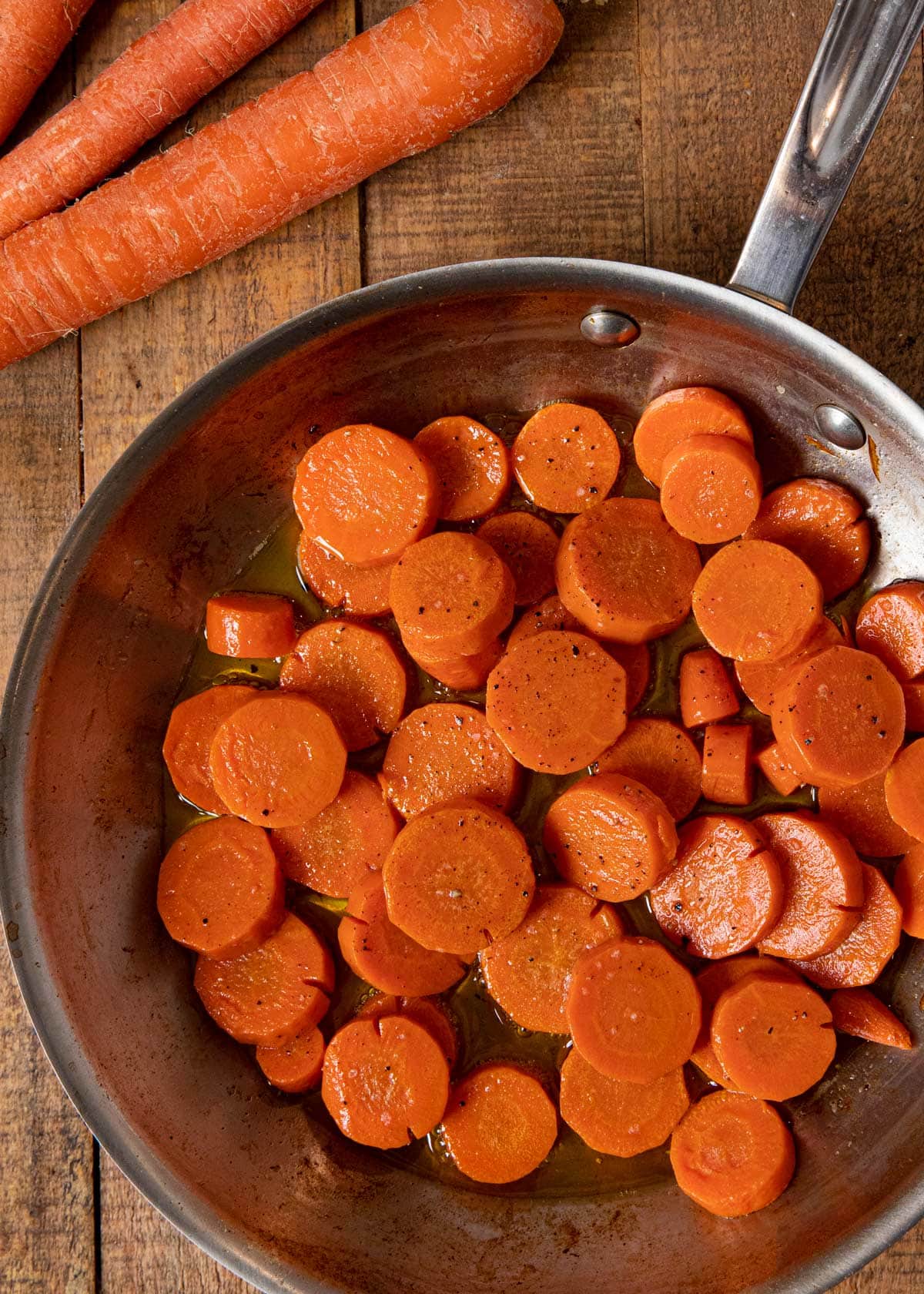 Sautéed Carrots in skillet