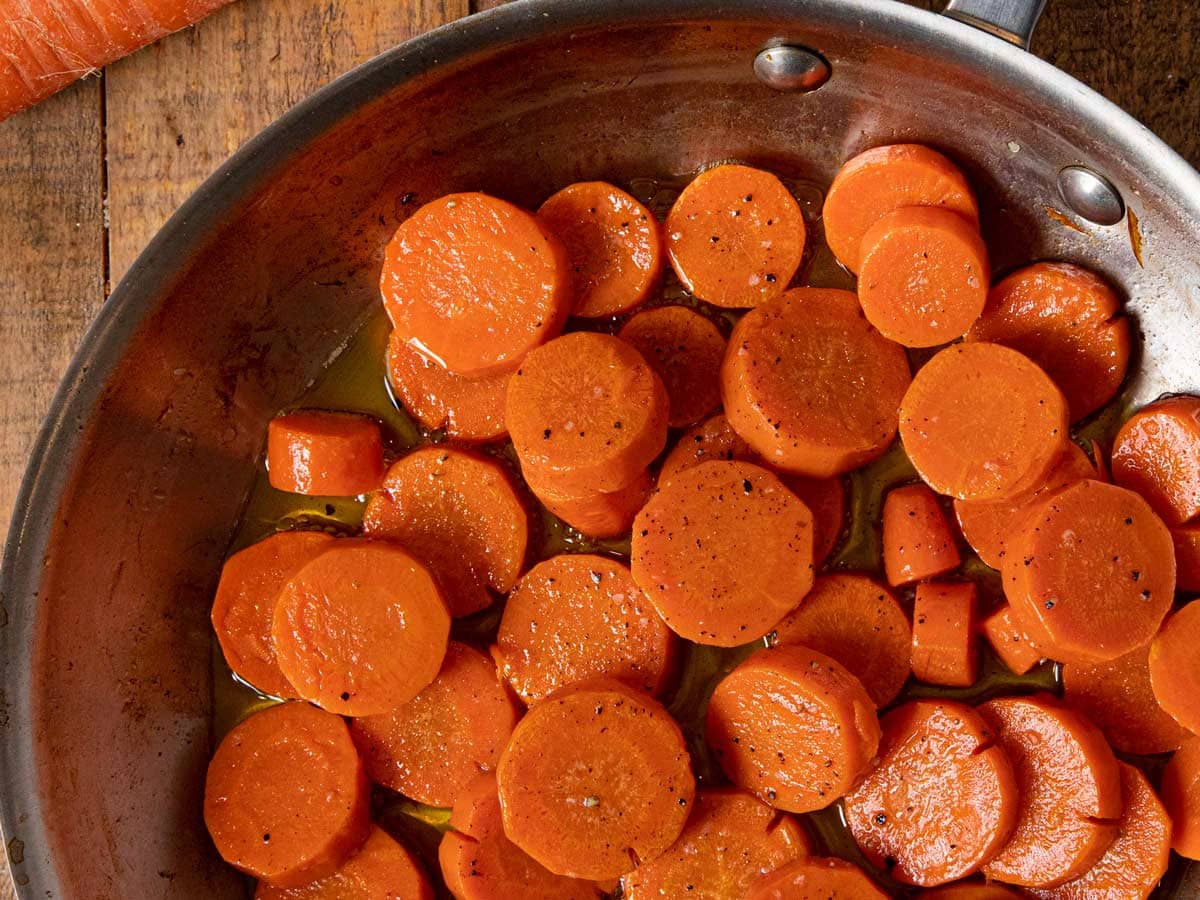 Sautéed Carrots in skillet