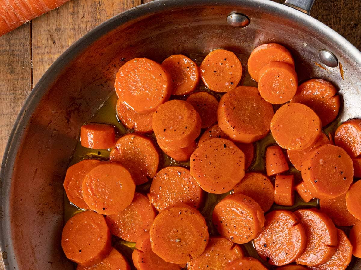 SautÃ©ed Carrots in skillet