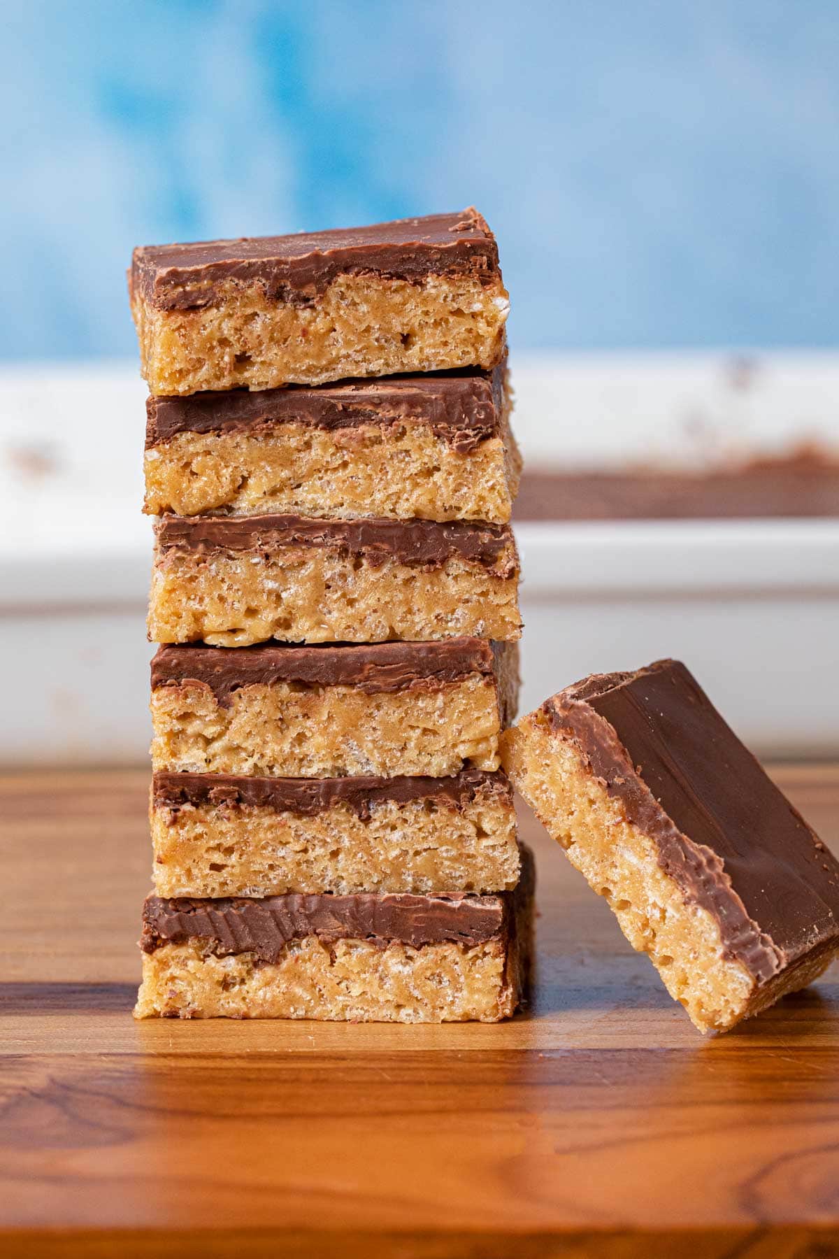 Scotcheroos bars in stack