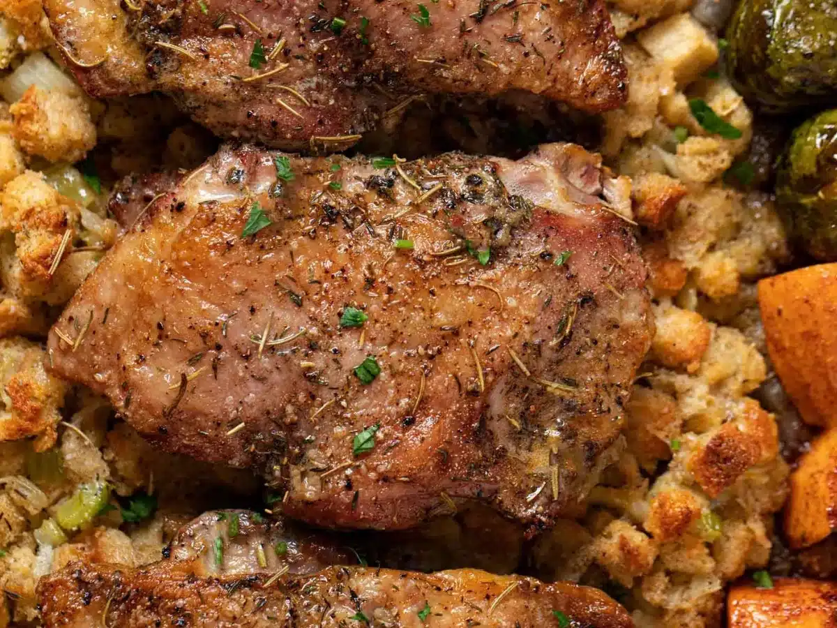 Close up of turkey on sheet pan