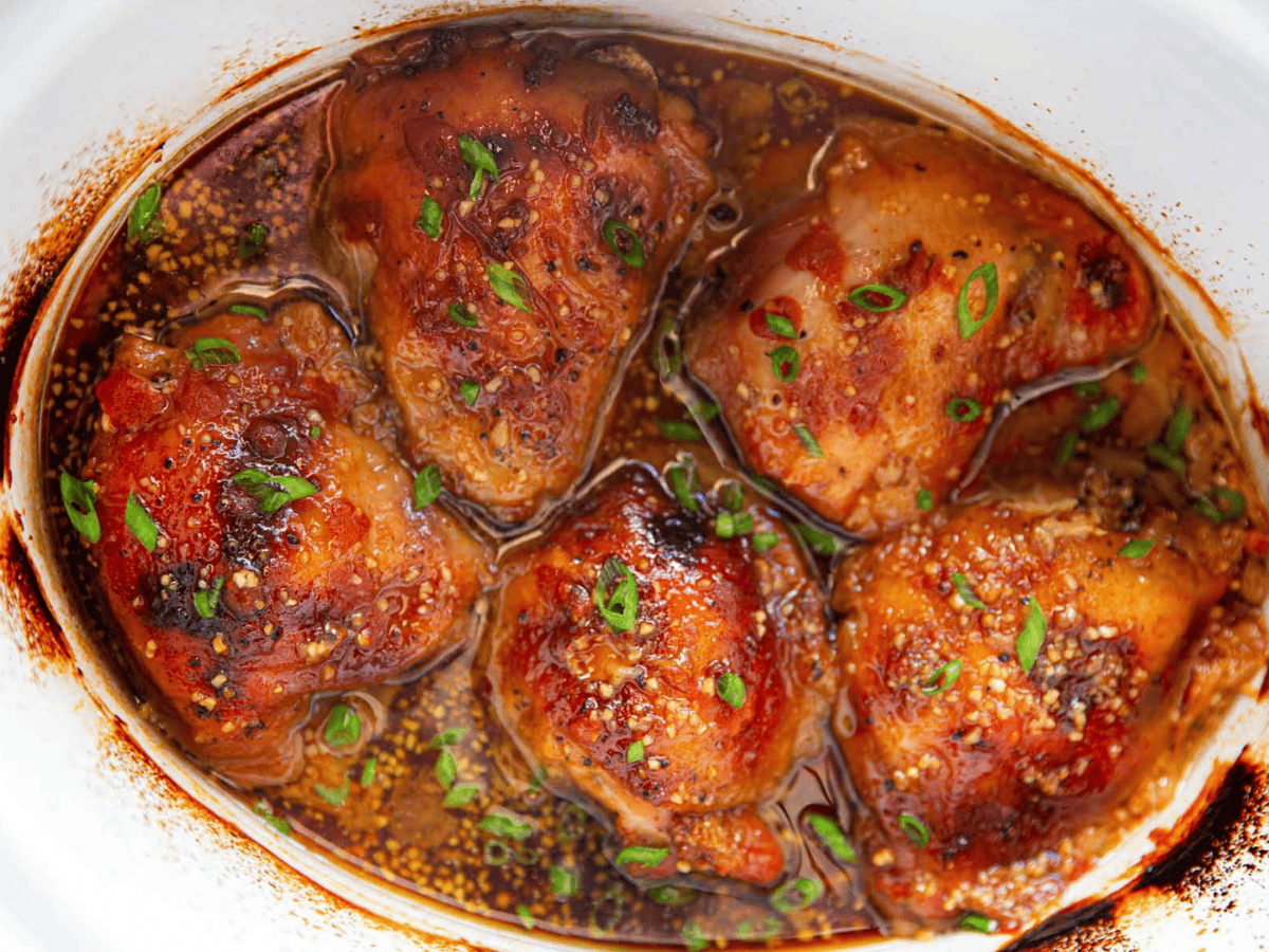 Poultry cooked finished cooking in the slow cooker